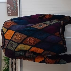 Vintage Cotton Colorful Mens Sweater Oversized Sz Large